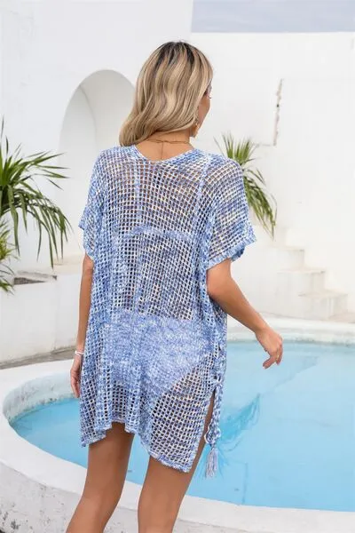 Sunset Vacation Cover-Up mit durchbrochenem Schlitz und V-Ausschnitt