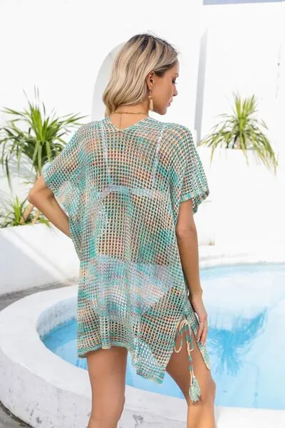 Sunset Vacation Cover-Up mit durchbrochenem Schlitz und V-Ausschnitt