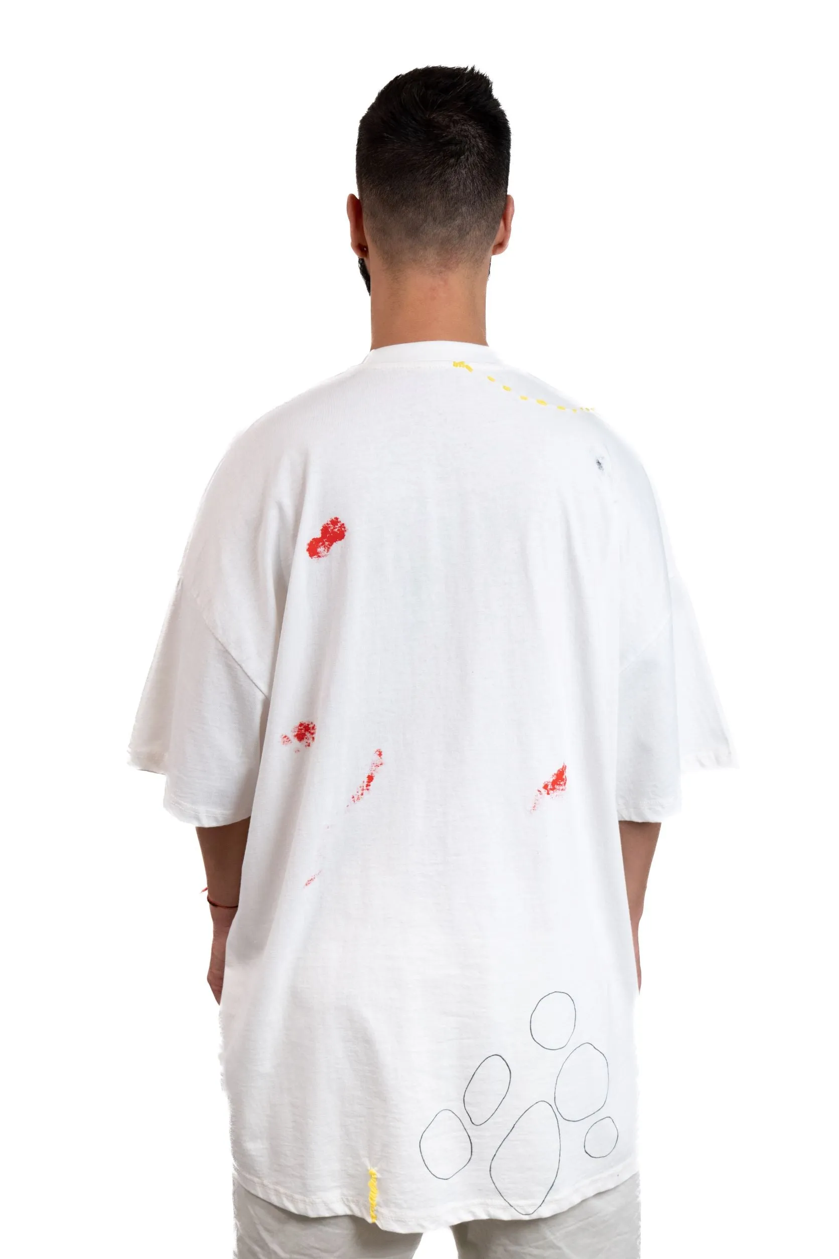 T5 : One-of-kind white short sleeve T-shirt by Bosko