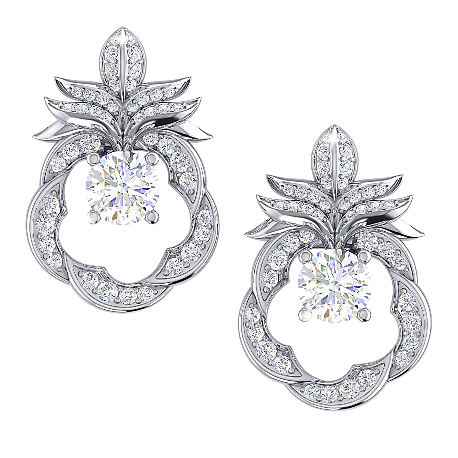 THE FLEUR DE LIS SOLITAIRE STUDS