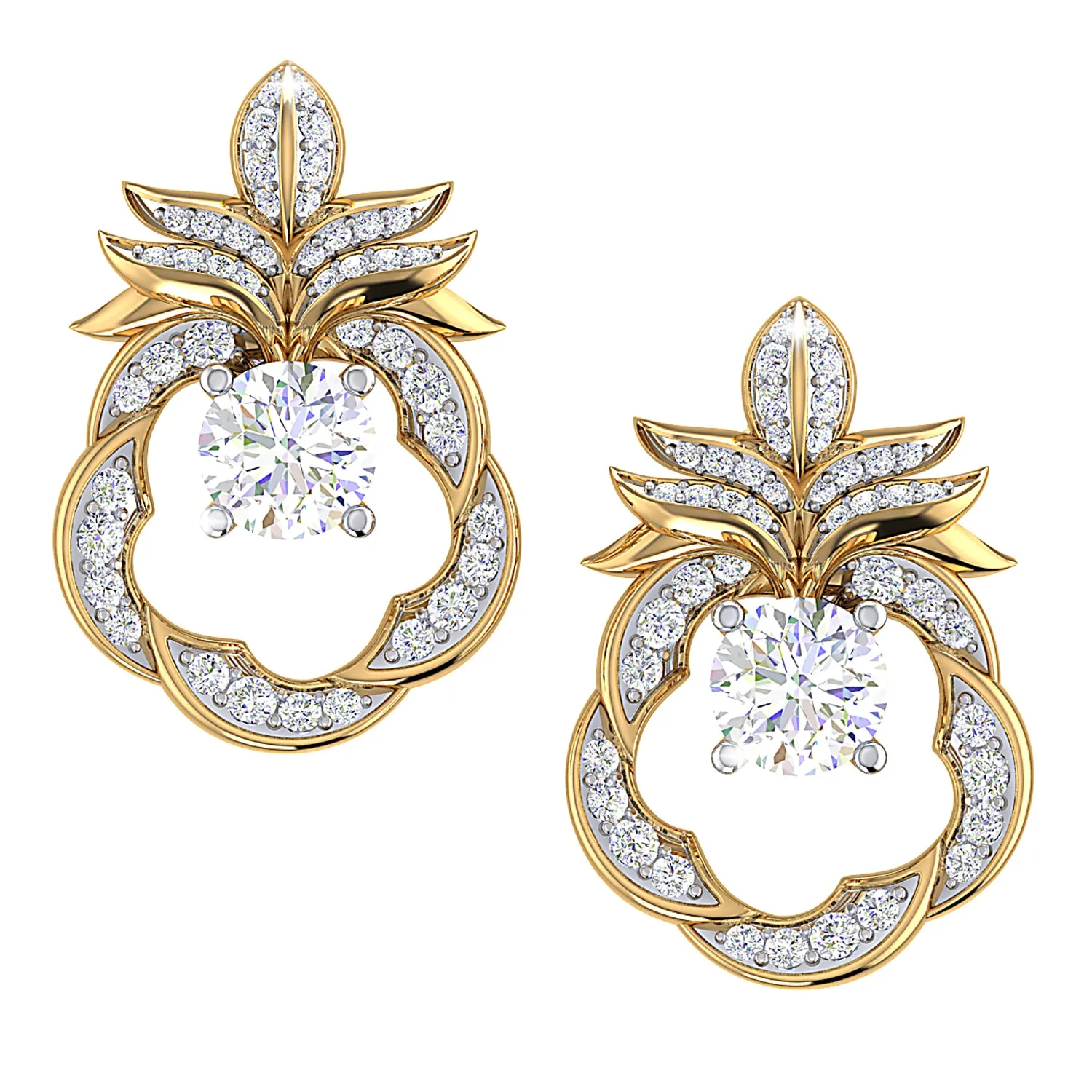 THE FLEUR DE LIS SOLITAIRE STUDS