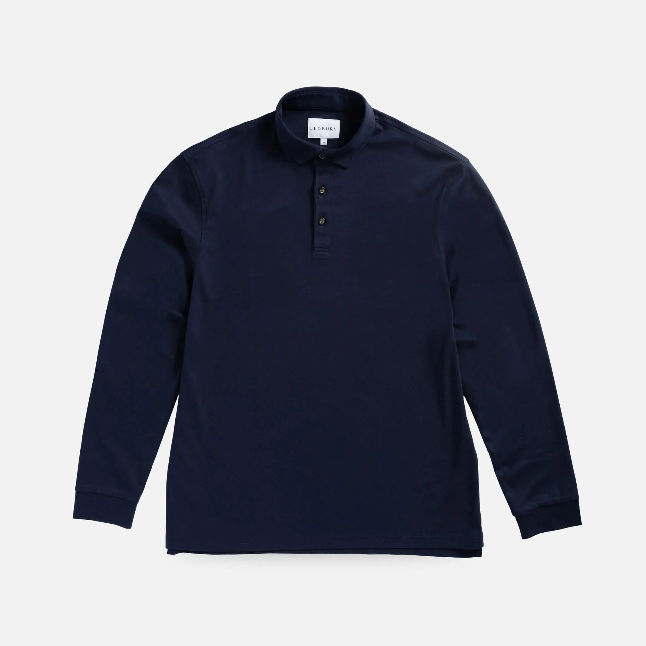 The Navy Arlon Knit Long Sleeve Custom Polo