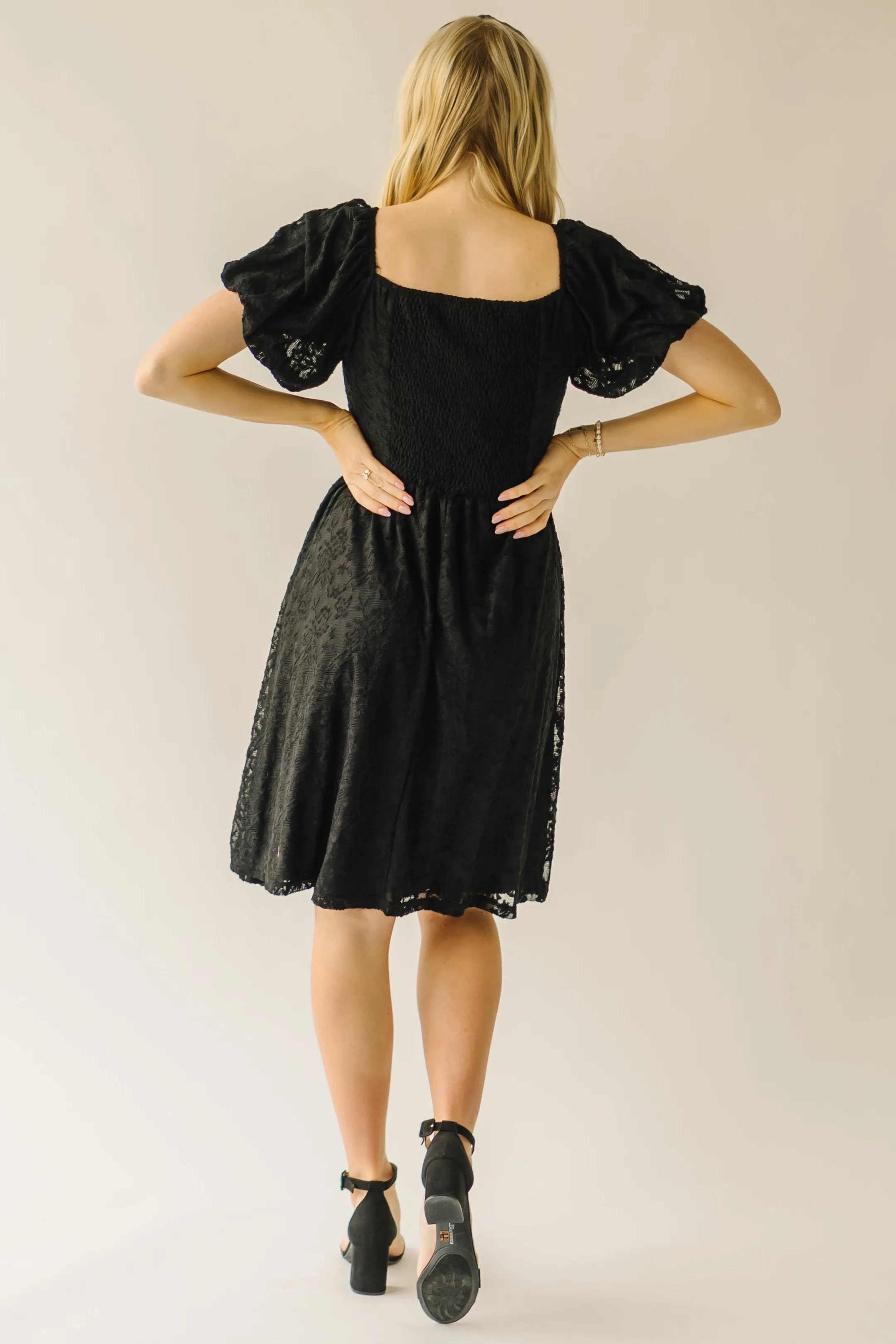 The Rosenlund Lace Detail Dress in Black