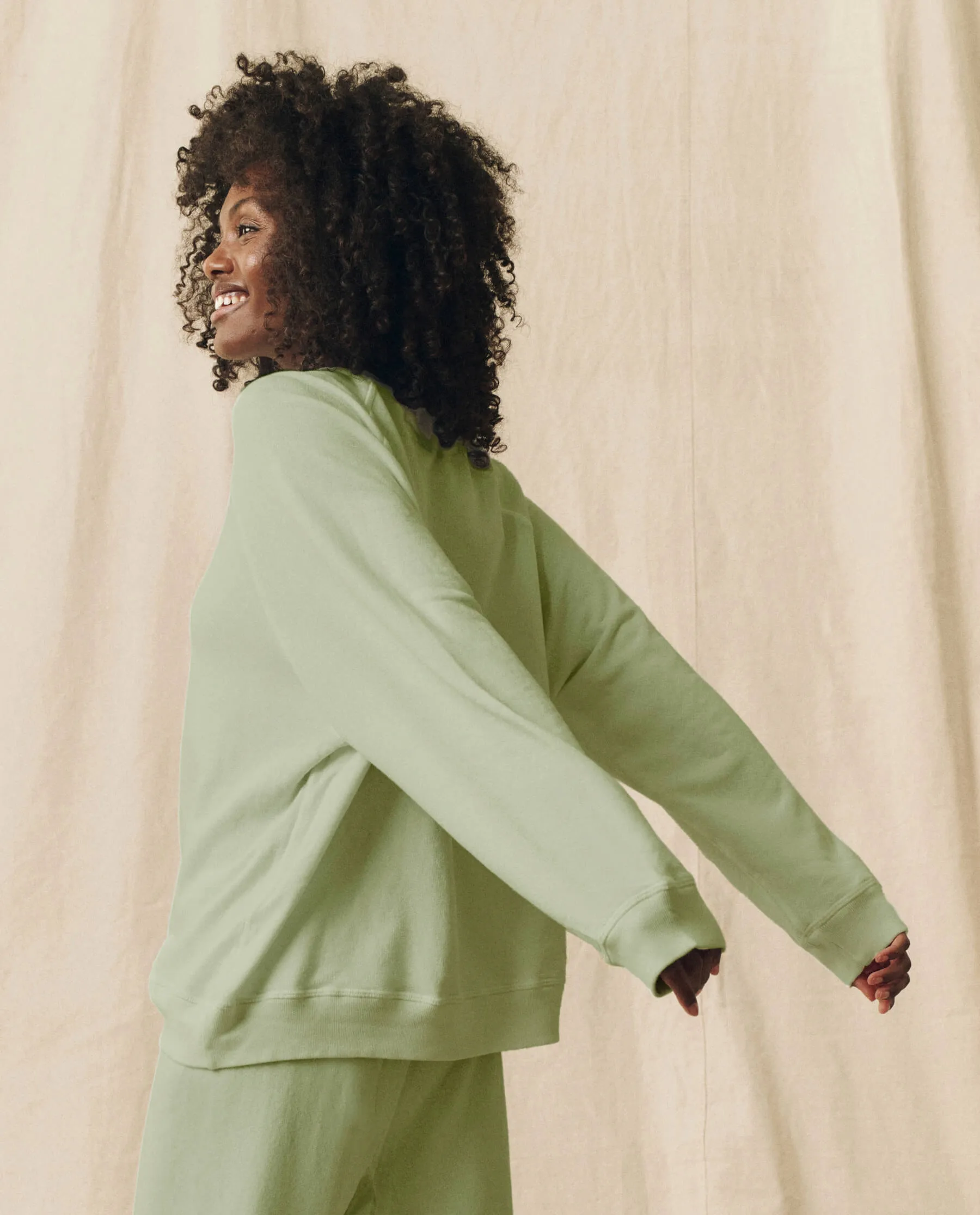 The Slouch Sweatshirt. Solid -- Pistachio