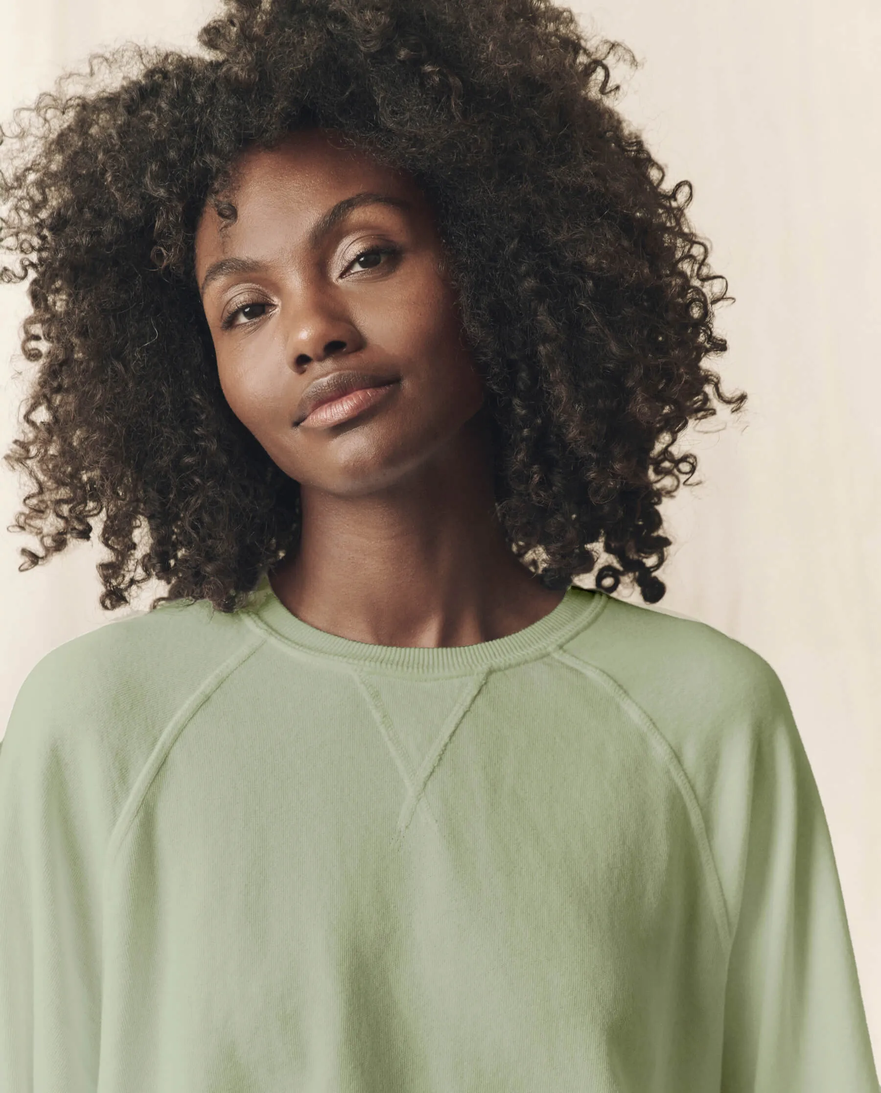 The Slouch Sweatshirt. Solid -- Pistachio