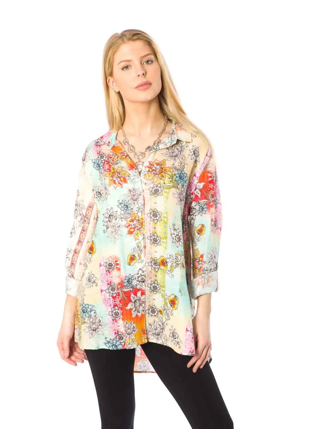 Tianello Mango Linen "Loving" Blouse