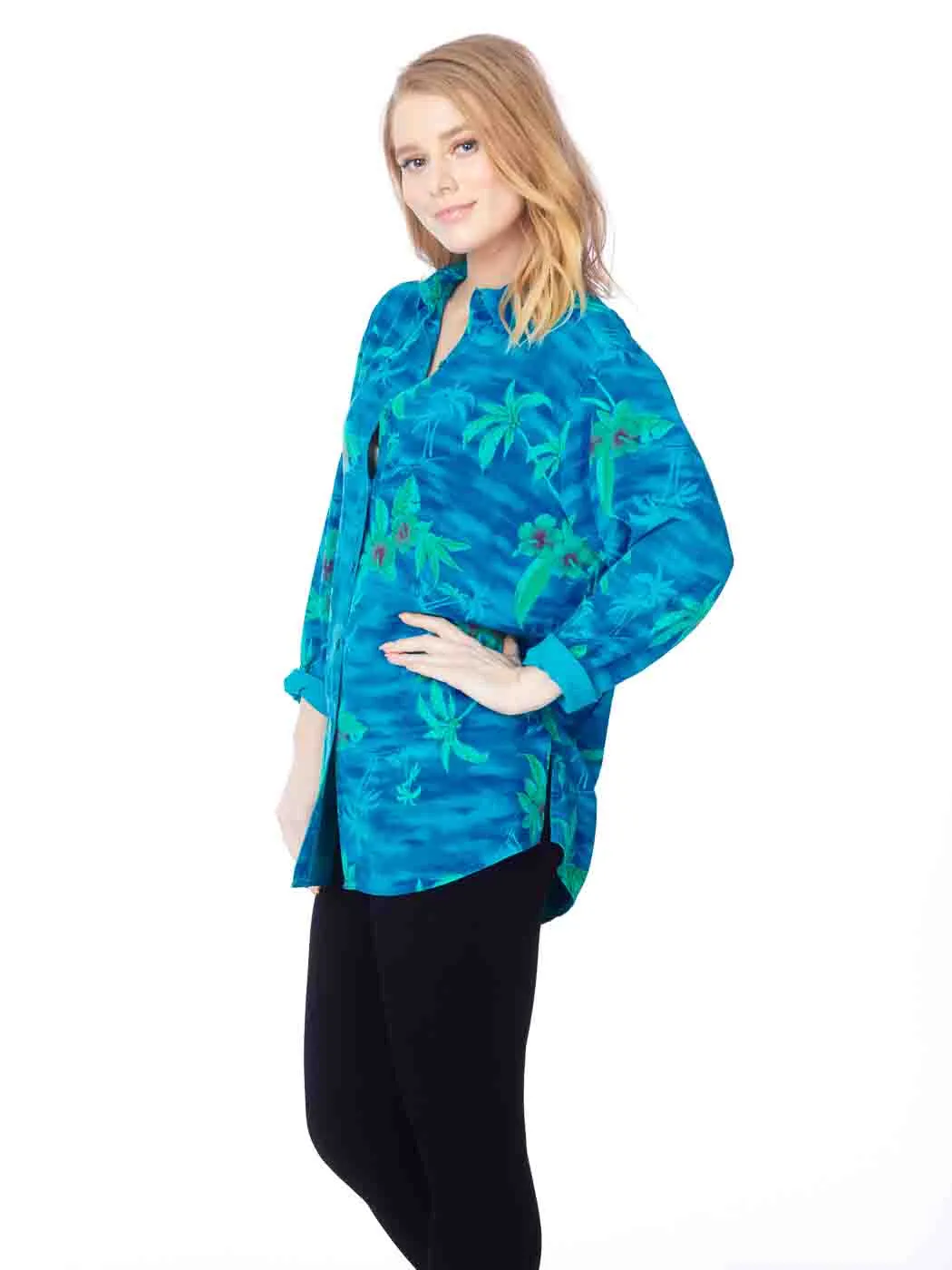 Tianello Print "Maui" Tencel "Christiana" Blouse