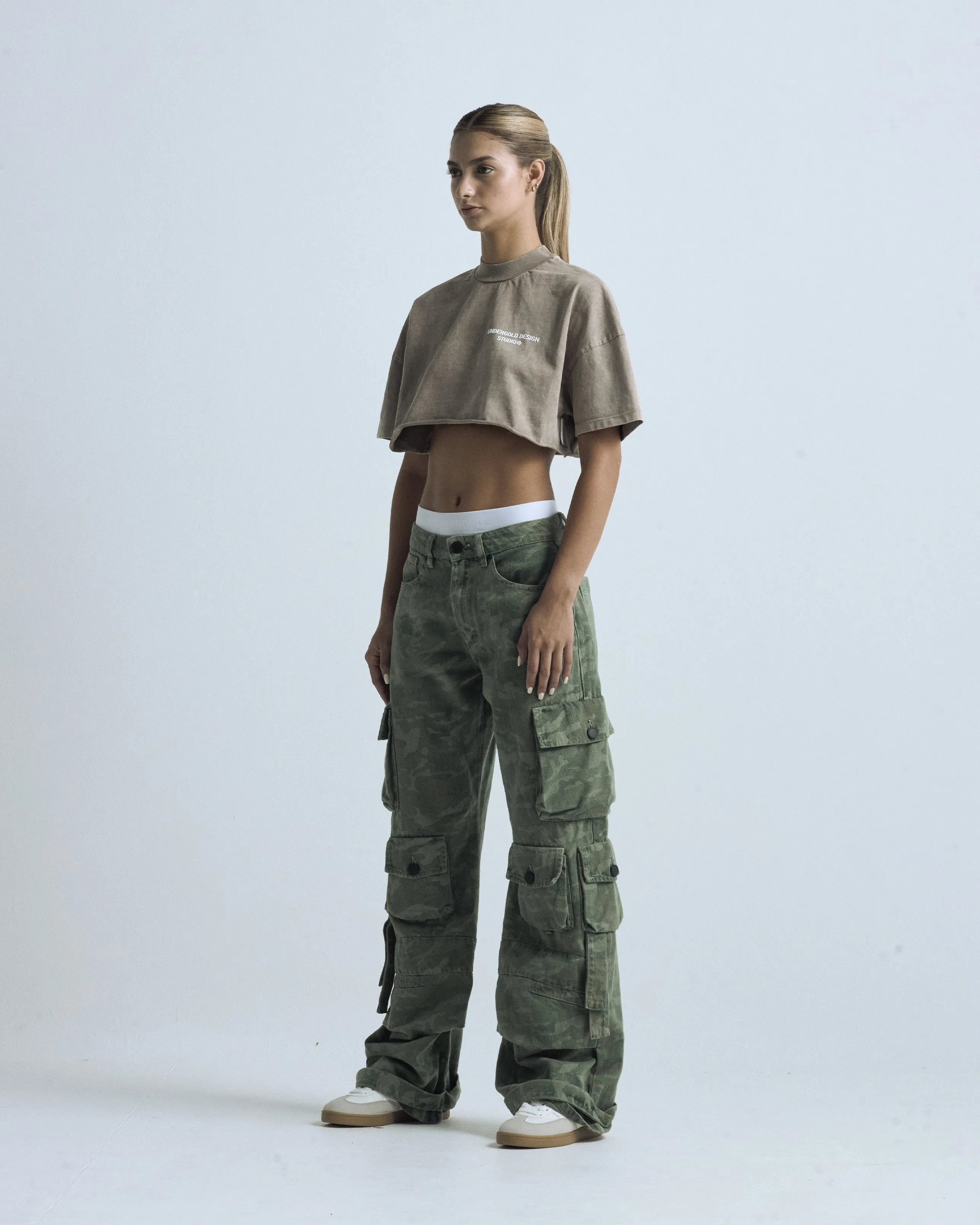 Transfiguration Undergold Design Studio Crop Top Washed Brown