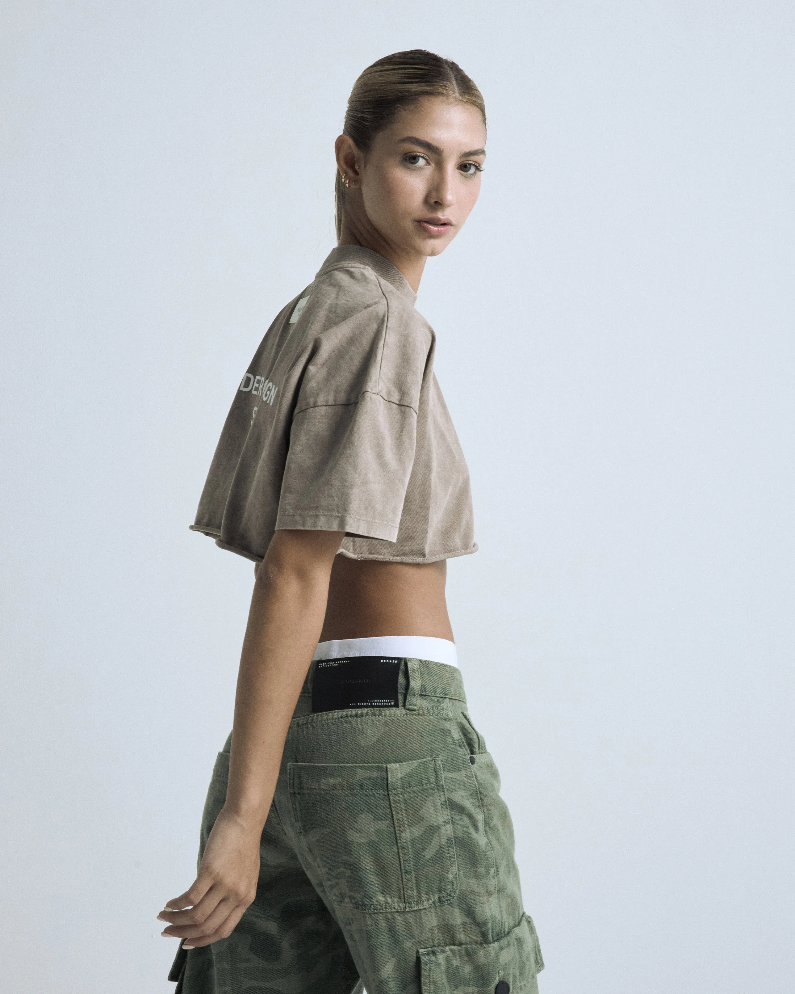 Transfiguration Undergold Design Studio Crop Top Washed Brown