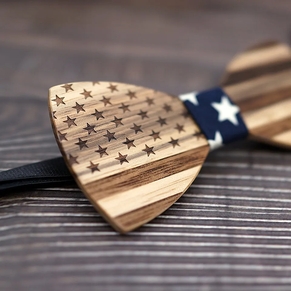 USA Walnut Wood Bow Tie