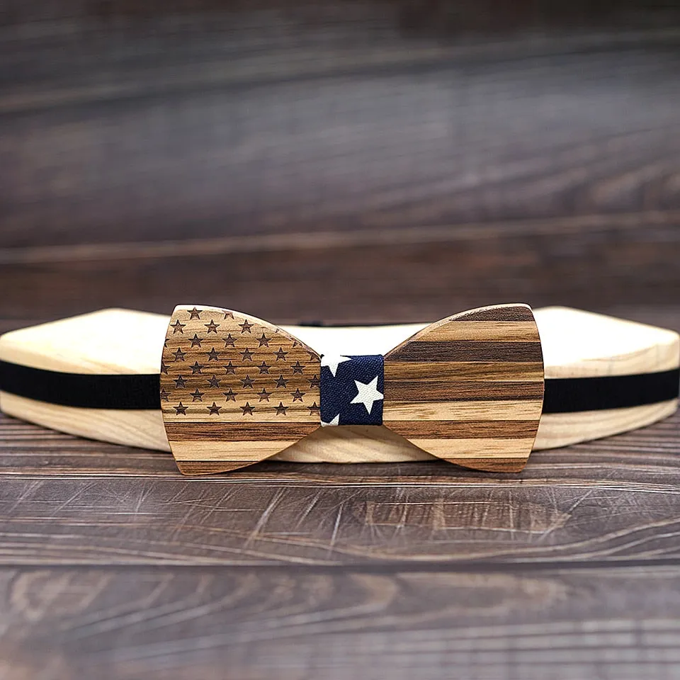 USA Walnut Wood Bow Tie