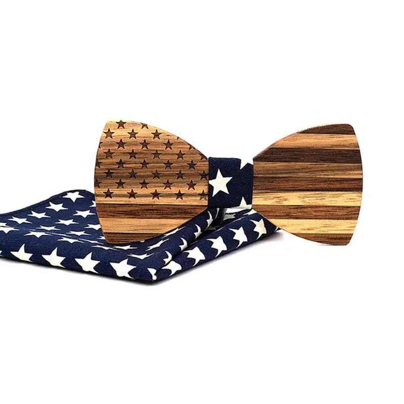 USA Walnut Wood Bow Tie