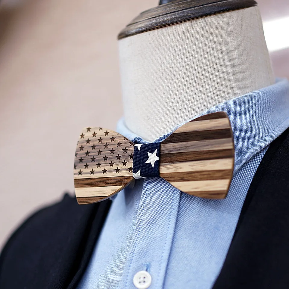 USA Walnut Wood Bow Tie