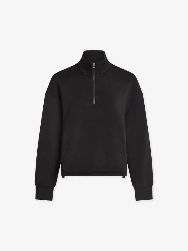 Varley Sian Cropped Half Zip Midlayer - Black