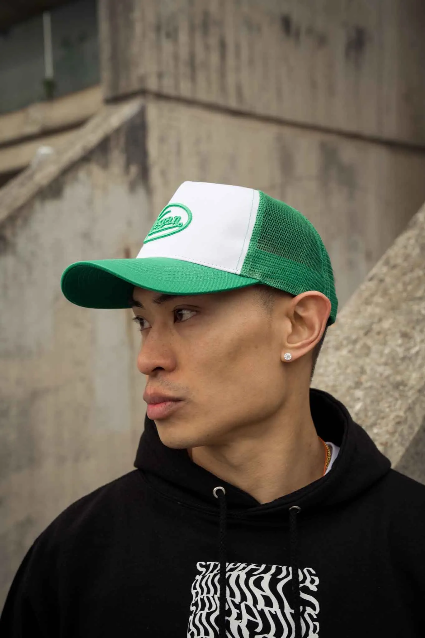 Von Vegan Trucker Hat - Green/White