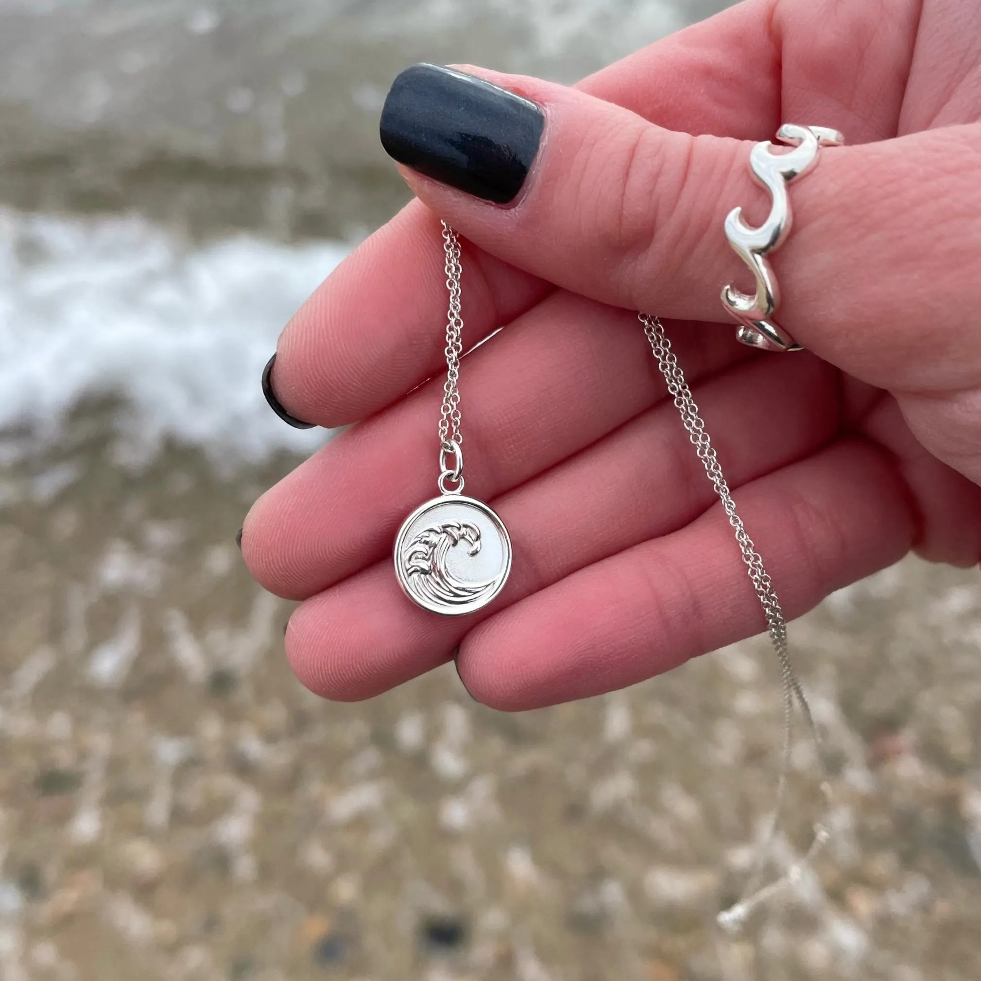 Wave Coin Necklace