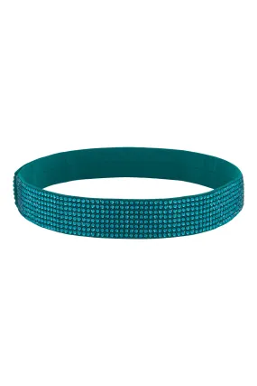 WIDE TEAL CRYSTAL BELT