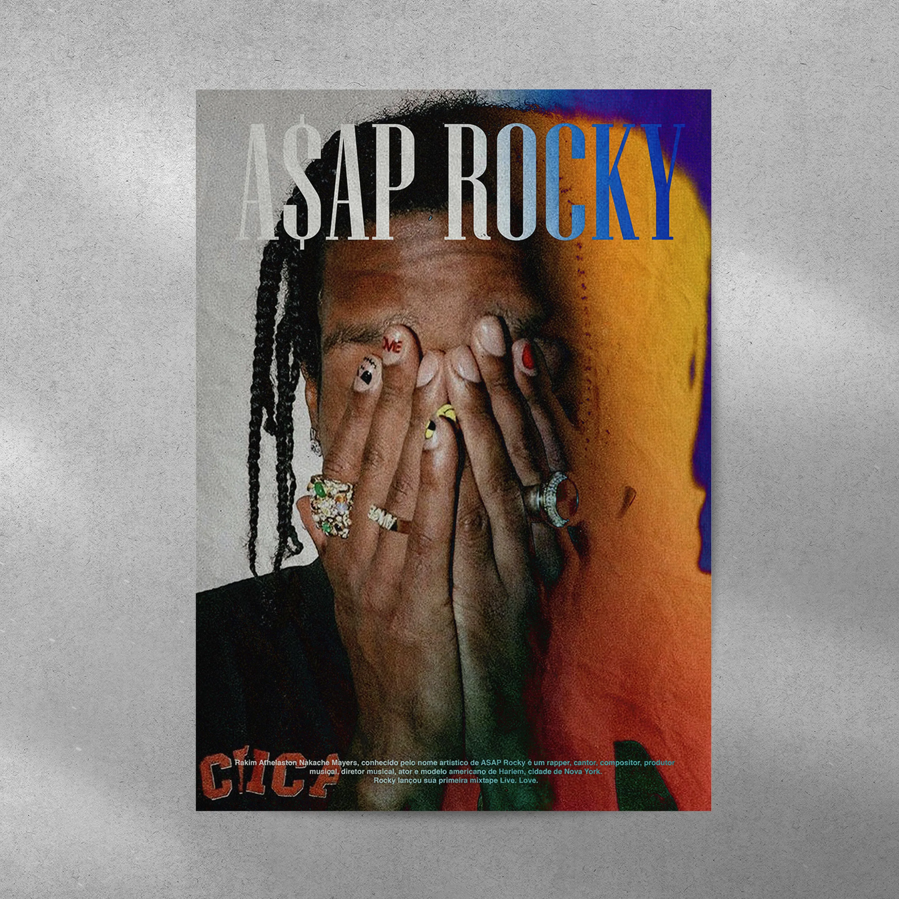 Y2K Style ASAP Rocky Spotify Aesthetic Metal Poster