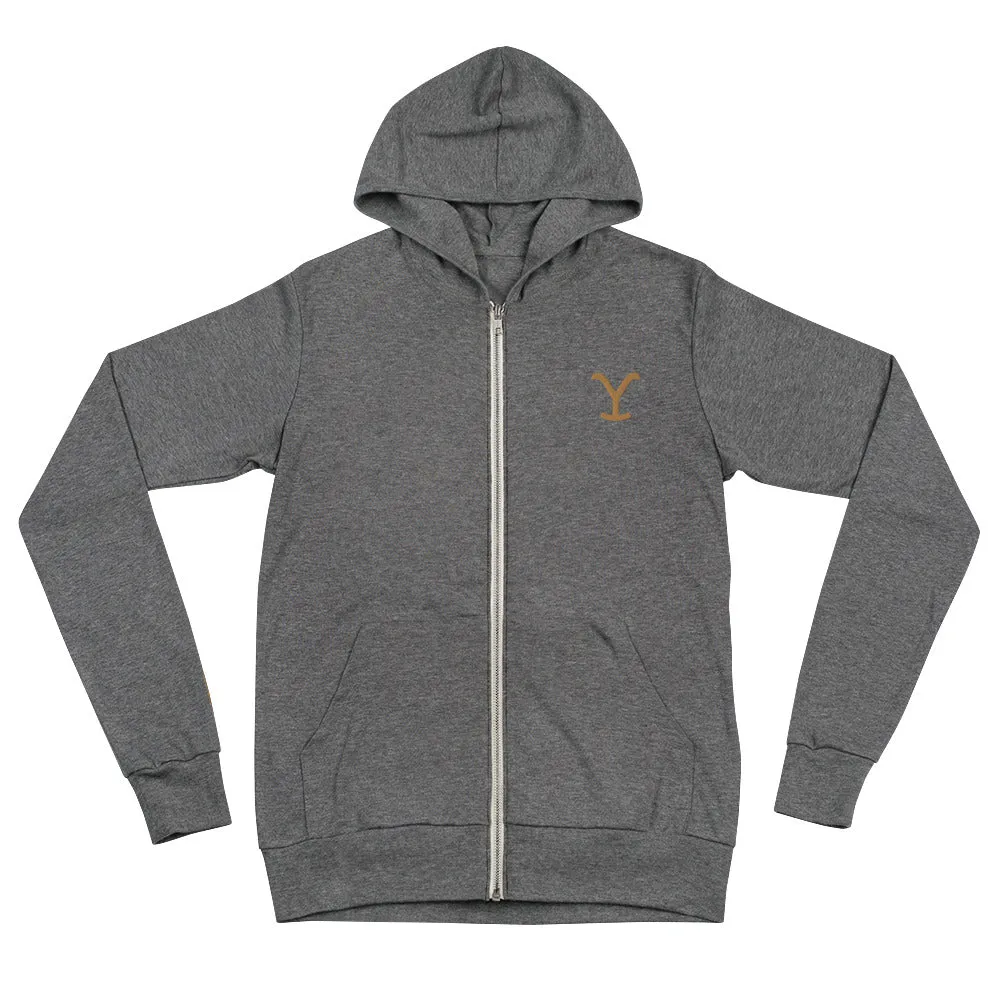 Yellowstone Logo Embroidered Zip Hoodie