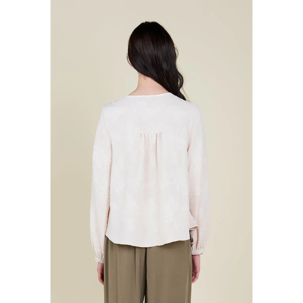 Zenobia Jacquard Grade and Gather Blouse